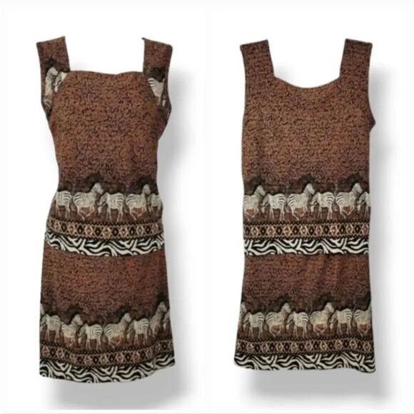 Vintage 80s 90s 2 PC Skirt Set Matching Animal Print Tank Top & Skirt Size Small - Picture 13 of 13